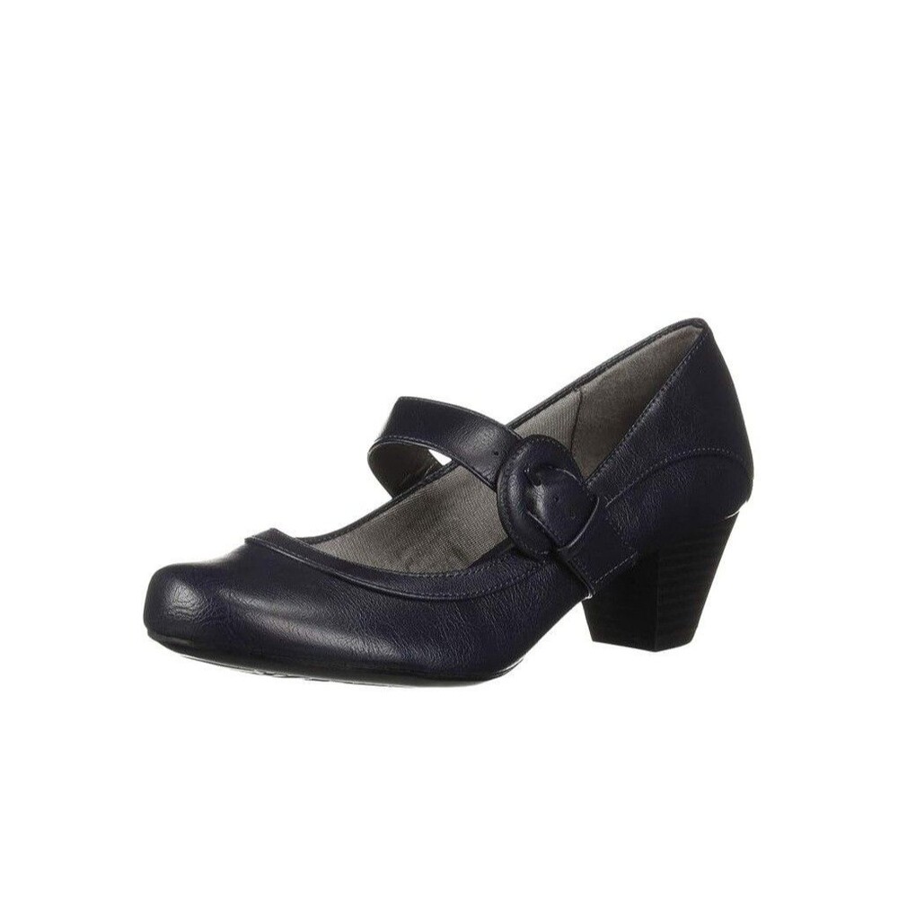 Life Stride Womens 7 M Navy Blue Kylie Rozz Maryjane Pumps Heels NIB HT5